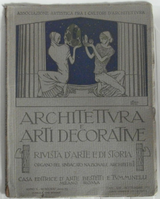 AA.VV. ARCHITETTURA E ARTI DECORATIVE. Rivista d'... - Copertina