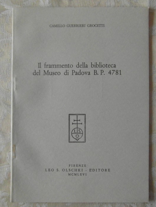 Guerrieri Grocetti Camillo IL FRAMMENTO DELLA ... - Copertina