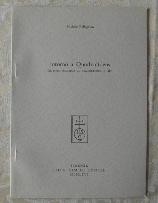 Pellegrino Michele INTORNO A QUODVULTDEUS. - Copertina