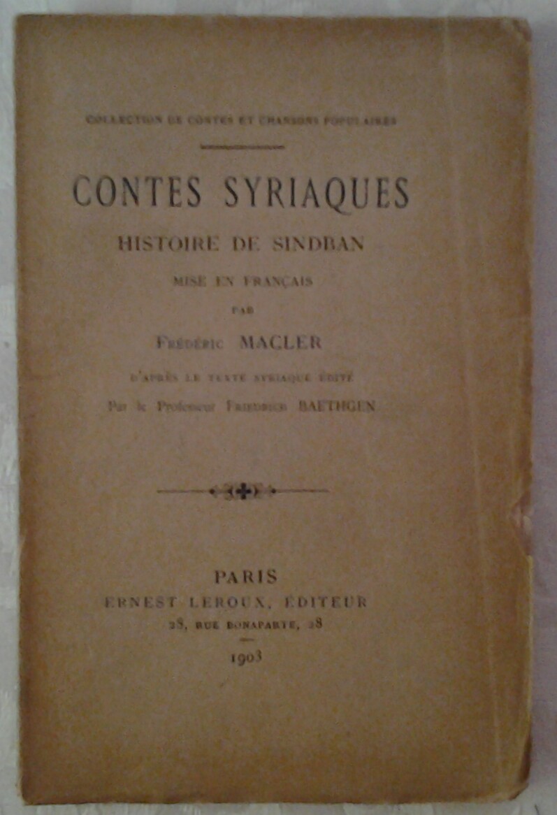  CONTES SYRIAQUES. HISTOIRE DE SINDBAN. MISE EN ... - Copertina
