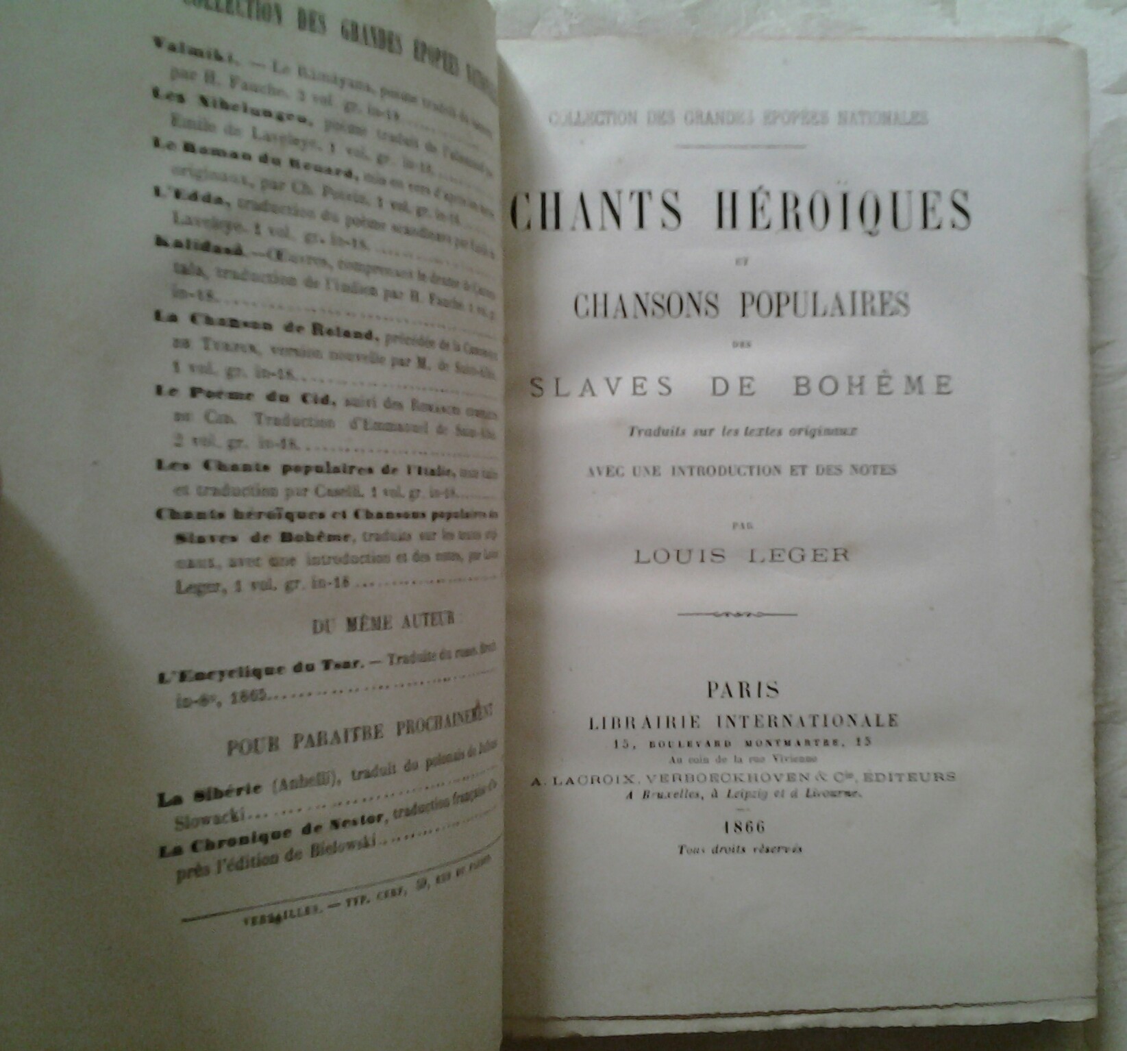 Leger Louis CHANTS HEROIQUES ET CHANSONS ... - Copertina