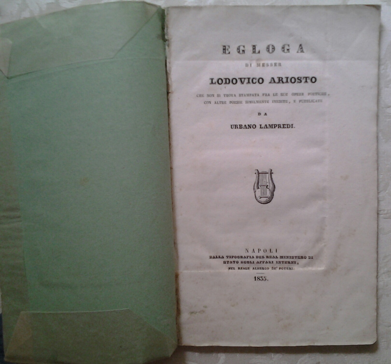 Ariosto Lodovico EGLOGA DI MESSER LODOVICO ARIOSTO... - Copertina