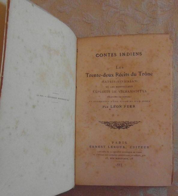  CONTES INDIENS. LES TRENTE - DEUX RECITS DU TRONE... - Copertina