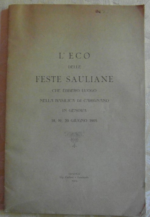  L'ECO DELLE FESTE SAULIANE. CHE EBBERO LUOGO ... - Copertina