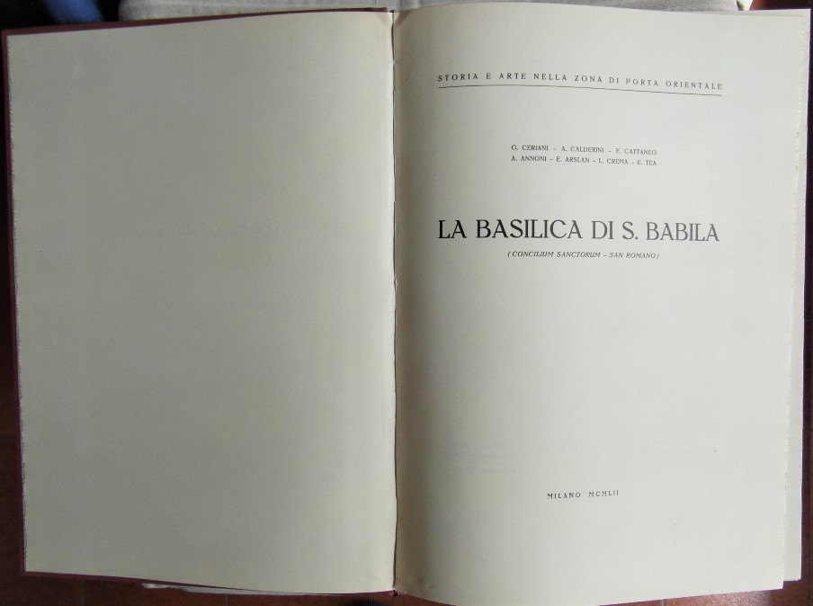  LA BASILICA DI SAN BABILA. (CONCILIUM SANCTORUM... - Copertina