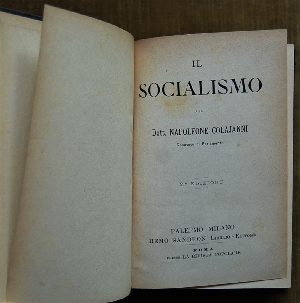 Colajanni Napoleone IL SOCIALISMO. - Copertina