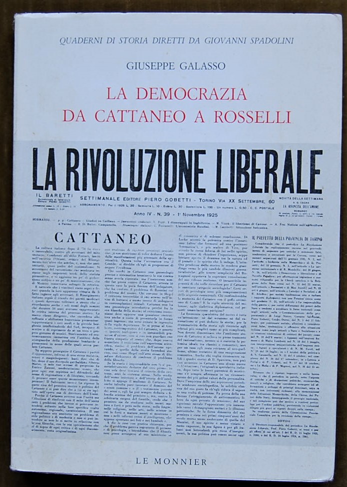 Galasso Giuseppe LA DEMOCRAZIA DA CATTANEO A ... - Copertina
