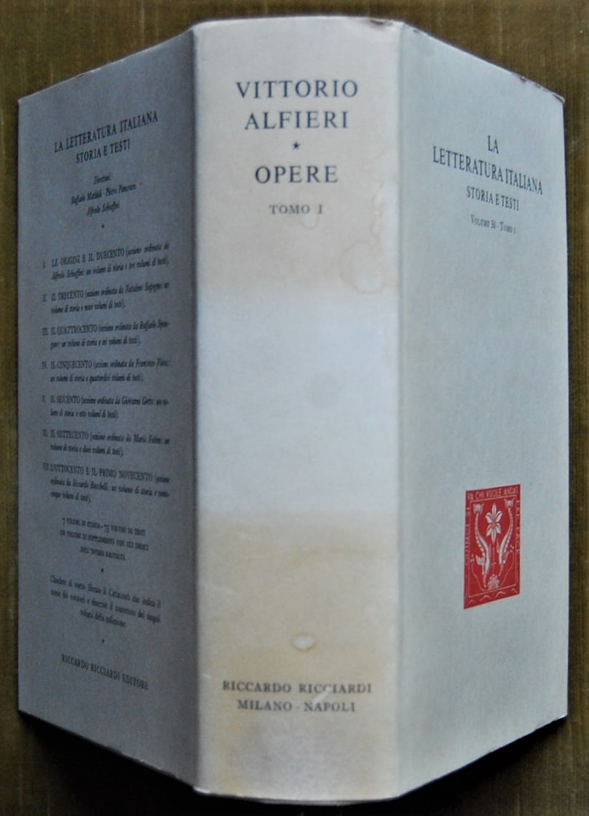 Alfieri Vittorio OPERE. TOMO I. - Copertina