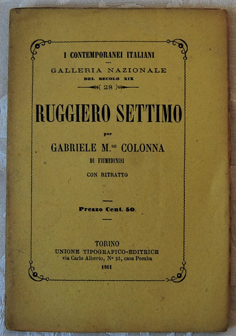 Colonna Gabriele RUGGIERO SETTIMO. - Copertina