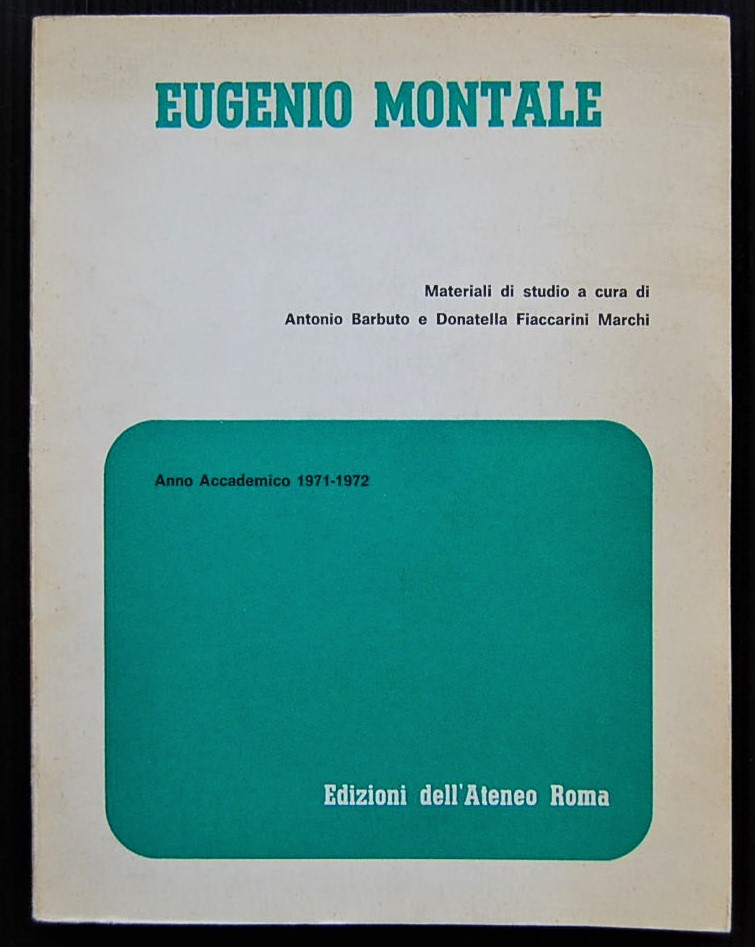 Barbuto A. Flaccarini Marchi D. EUGENIO MONTALE. - Copertina