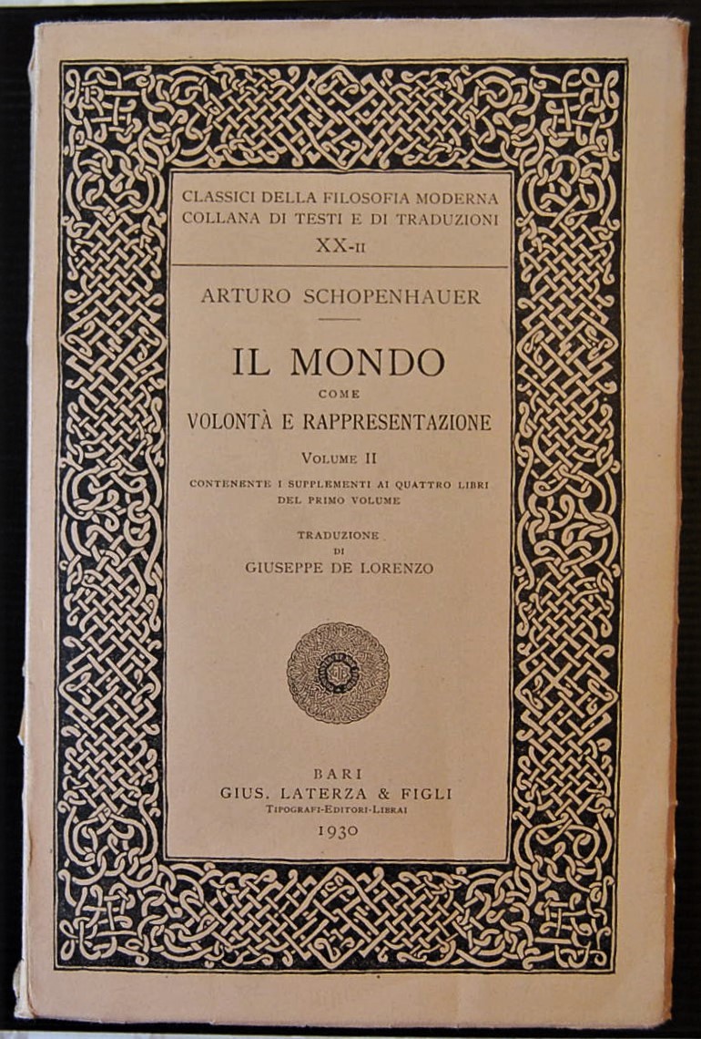 Schopenhauer Arturo IL MONDO COME VOLONTA' E ... - Copertina