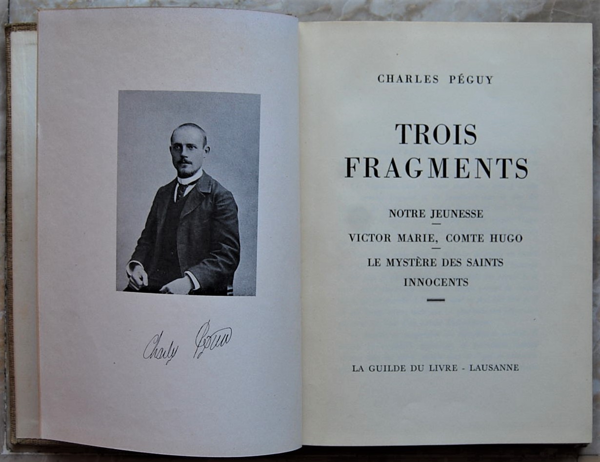 Peguy Charles TROIS FRAGMENTS. - Copertina