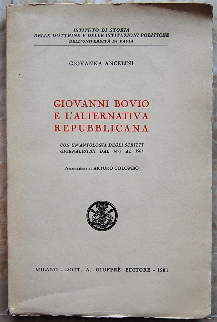Angelini Giovanna GIOVANNI BOVIO E L'ALTERNATIVA ... - Copertina