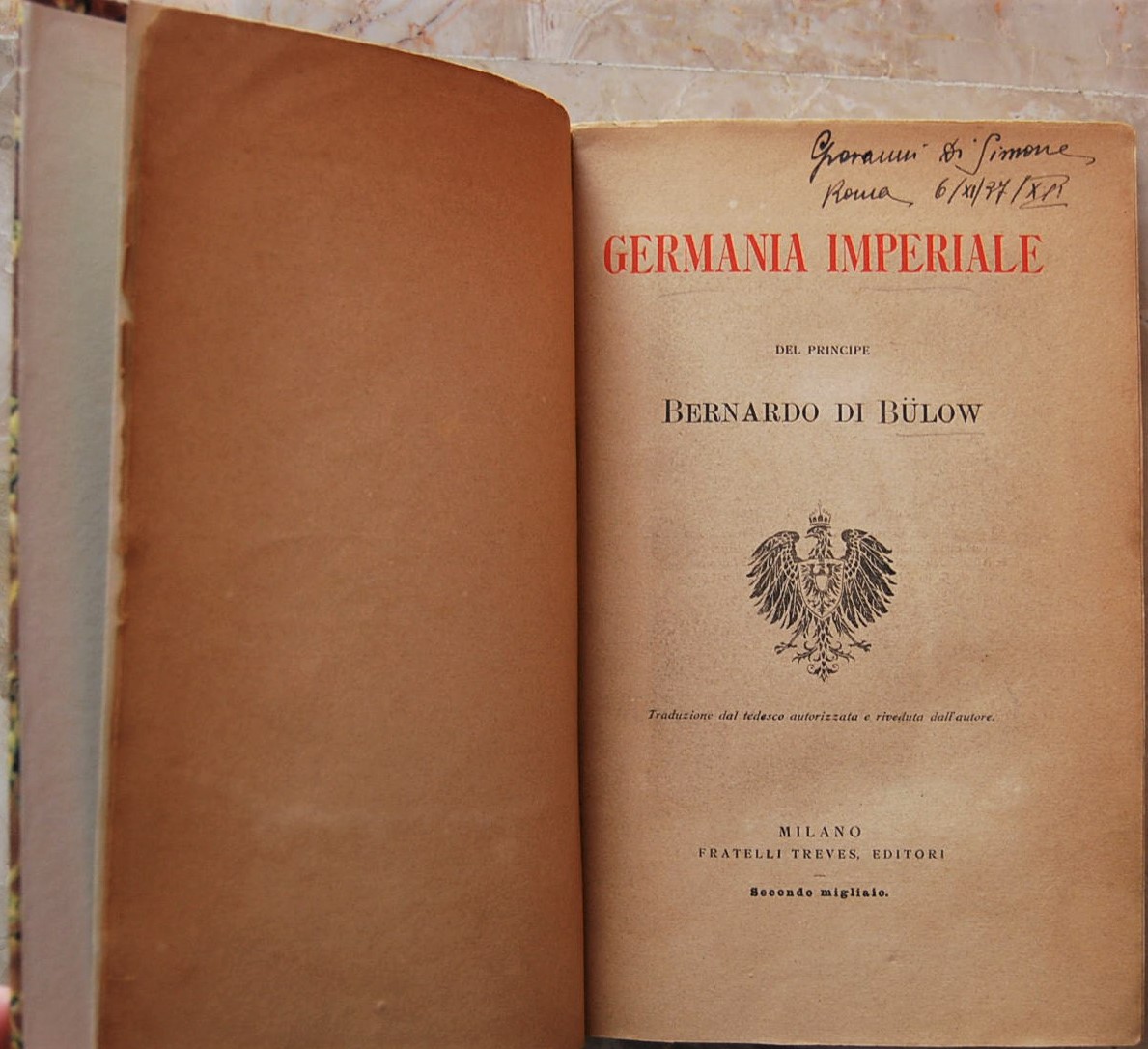 Bernardo Di Bulow GERMANIA IMPERIALE. - Copertina