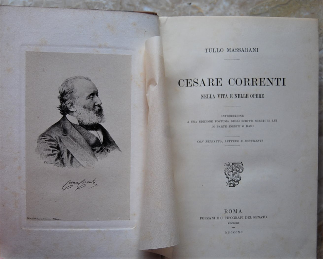 Massarani Tullio CESARE CORRENTI NELLA VITA E ... - Copertina