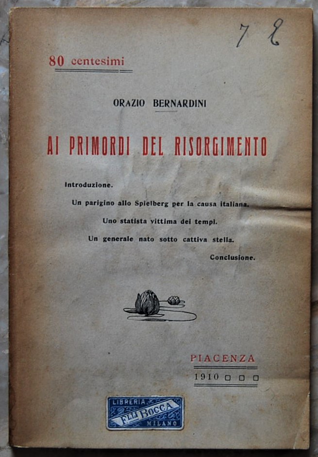 Bernardini Orazio AI PRIMORDI DEL RISORGIMENTO. - Copertina