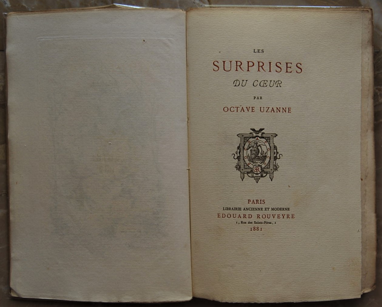 Uzanne Octave LES SURPRISES DU COEUR. - Copertina