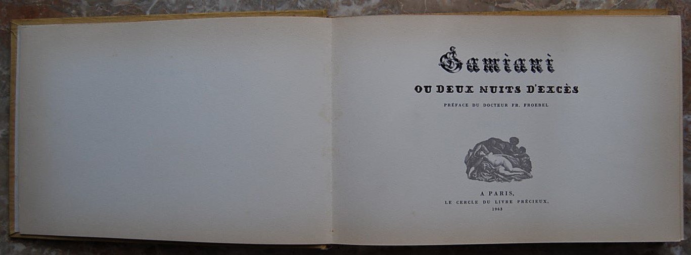 (Alfred De Musset) GAMIANI. OU DEUX NUITS D'EXCES. - Copertina