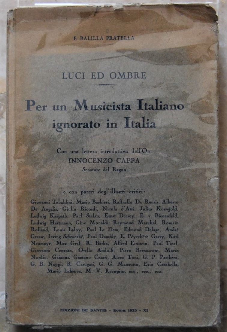 Pratella Francesco Balilla LUCI ED OMBRE. PER UN ... - Copertina
