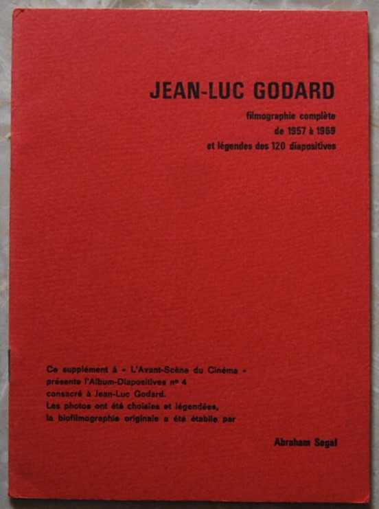  JEAN LUCA GODARD. FILMOGRAPHIE COMPLETE DE 1957 A... - Copertina