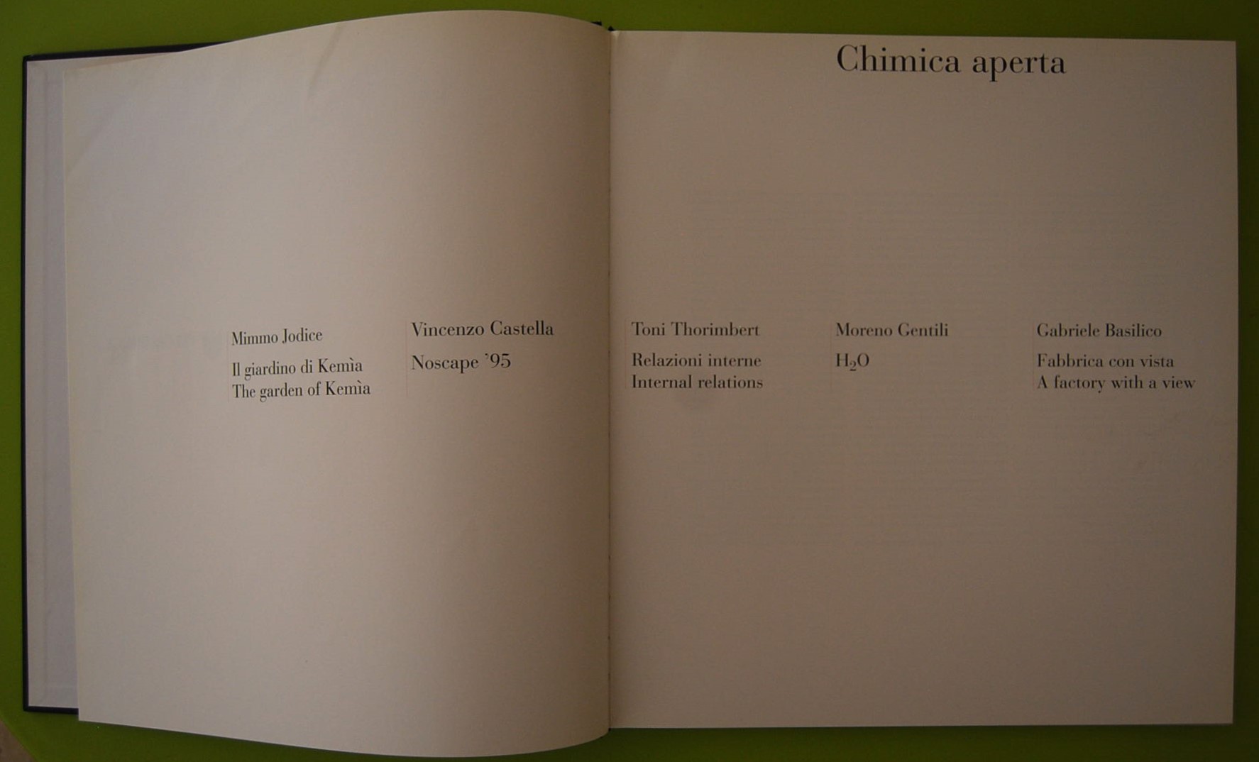  CHIMICA APERTA. - Copertina