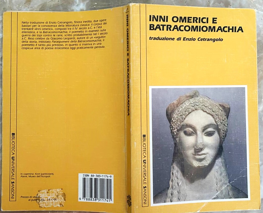Cetrangolo Enzio INNI OMERICI E BATRACOMIOMACHIA. - Copertina