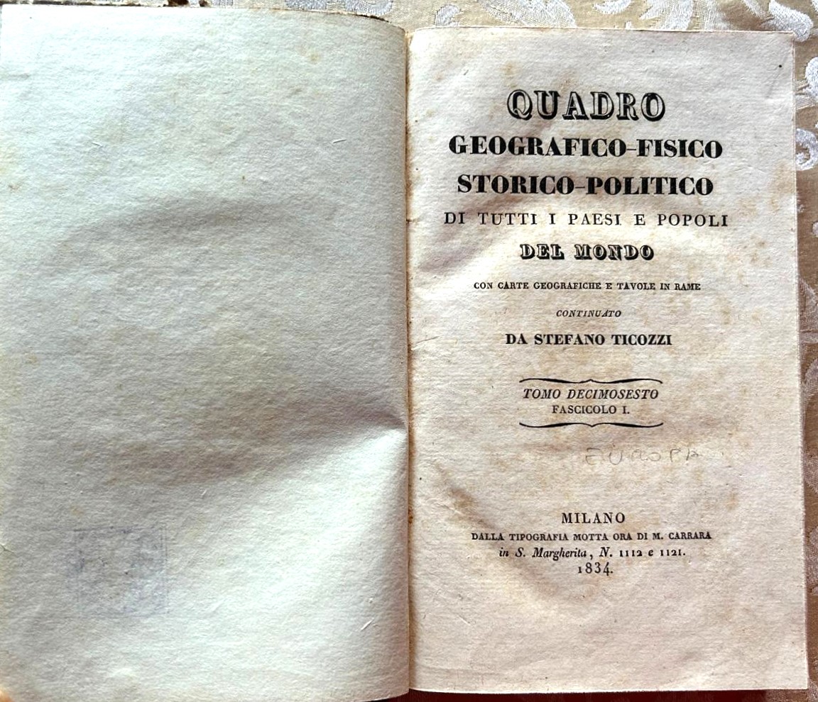 Ticozzi Stefano QUADRO GEOGRAFICO FISICO STORICO ... - Copertina