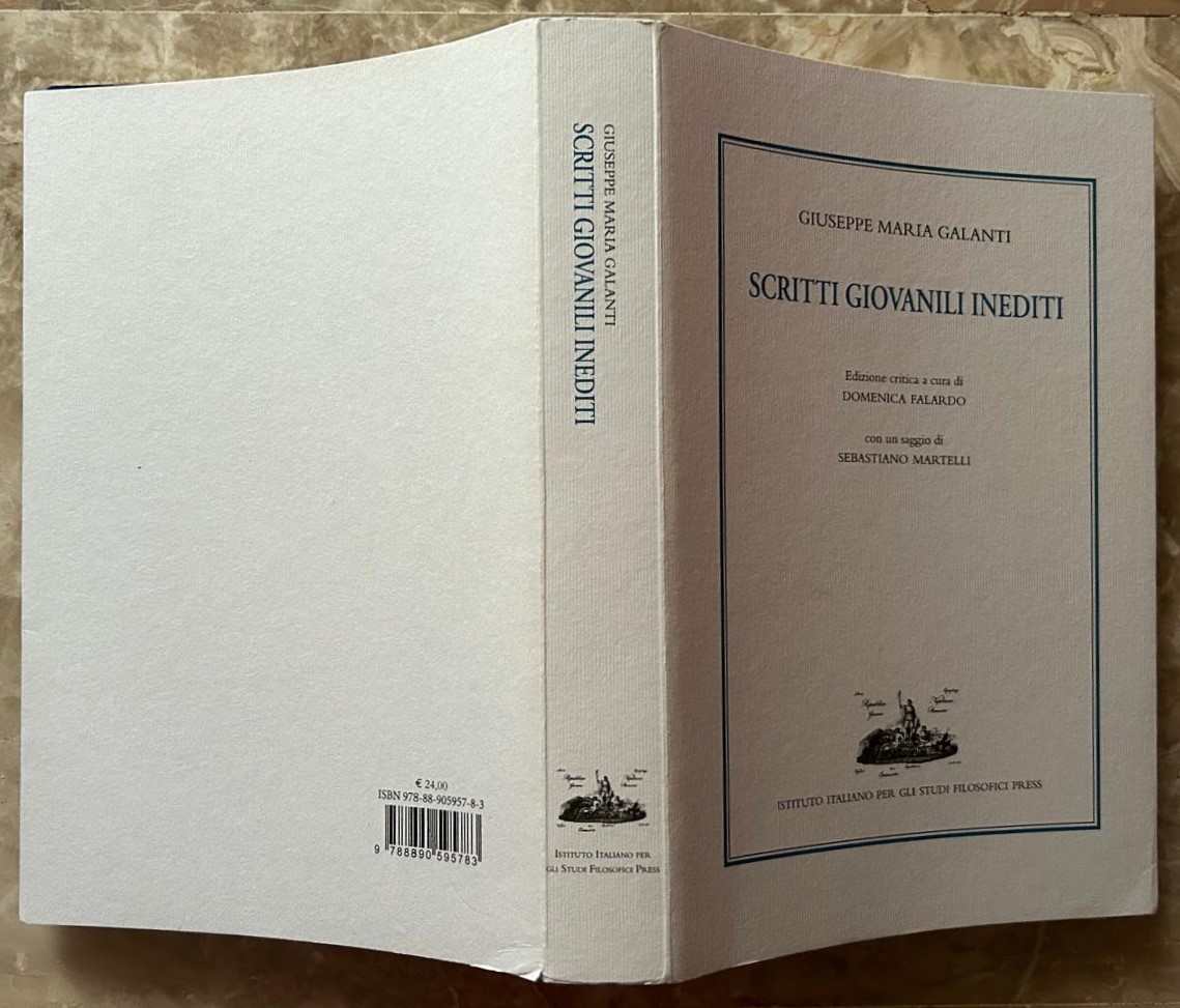 Galanti Giuseppe SCRITTI GIOVANILI INEDITI. - Copertina