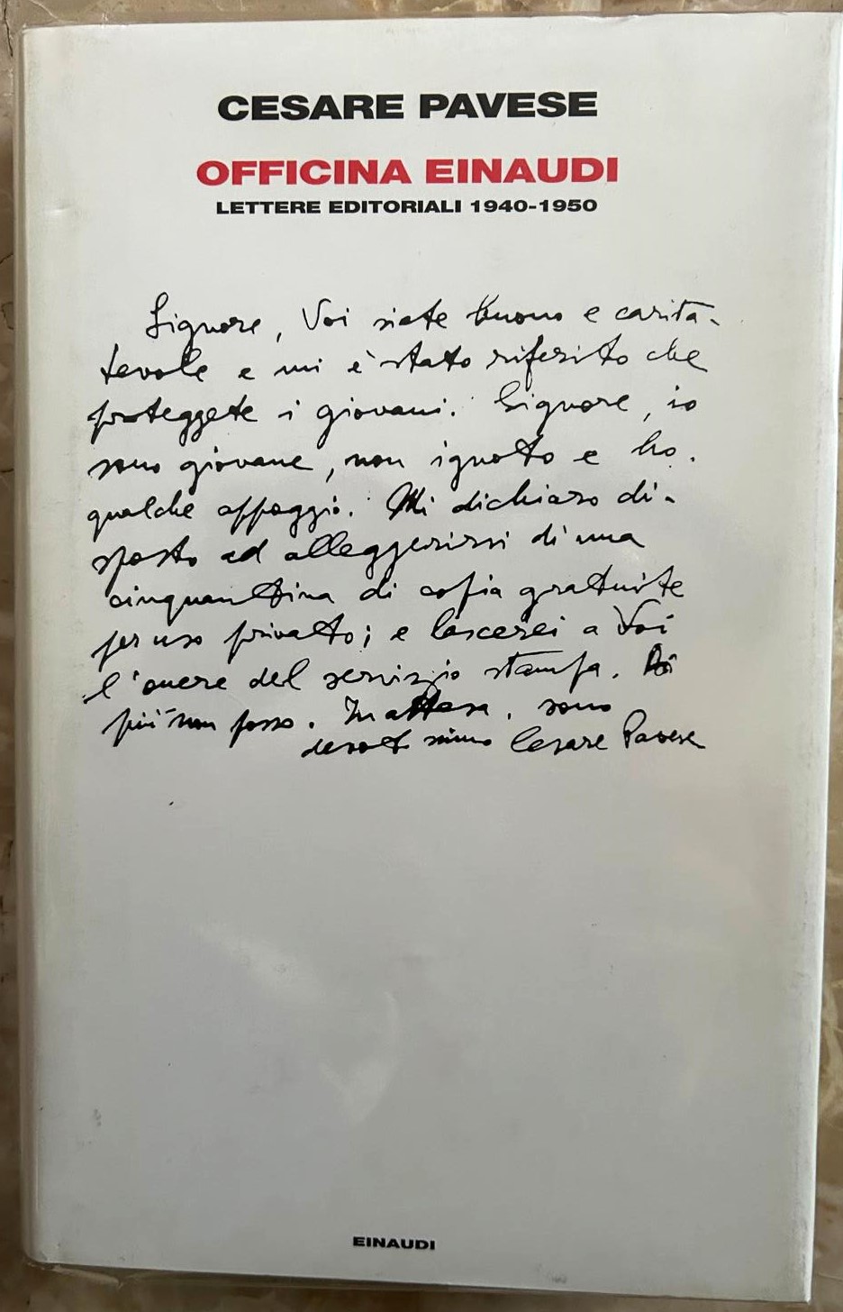 Pavese Cesare OFFICINA EINAUDI. LETTERE EDITORIALI... - Copertina