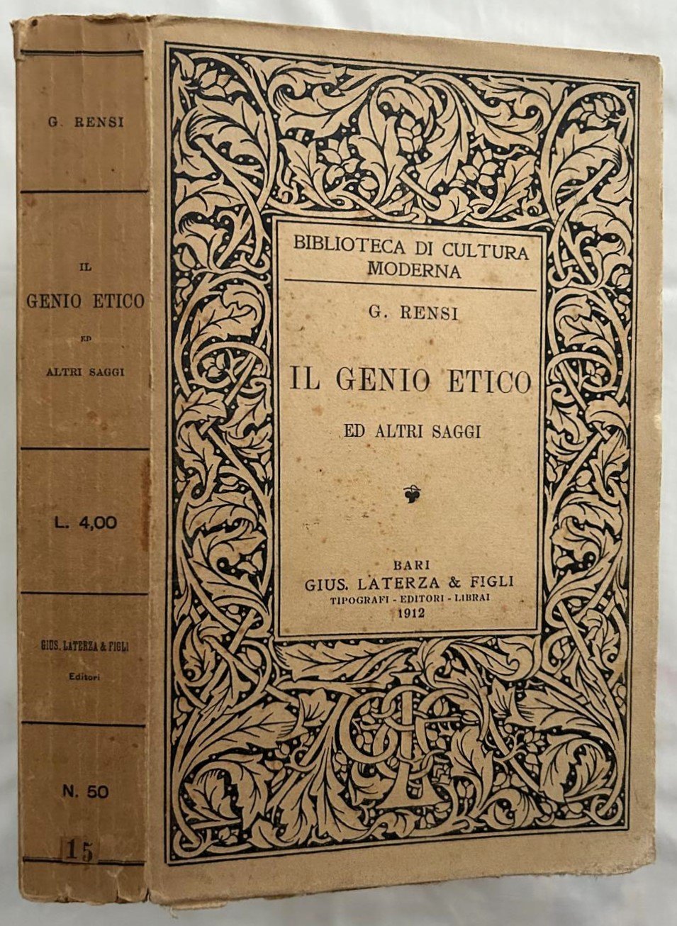 Rensi G. IL GENIO ETICO. ED ALTRI SAGGI. - Copertina