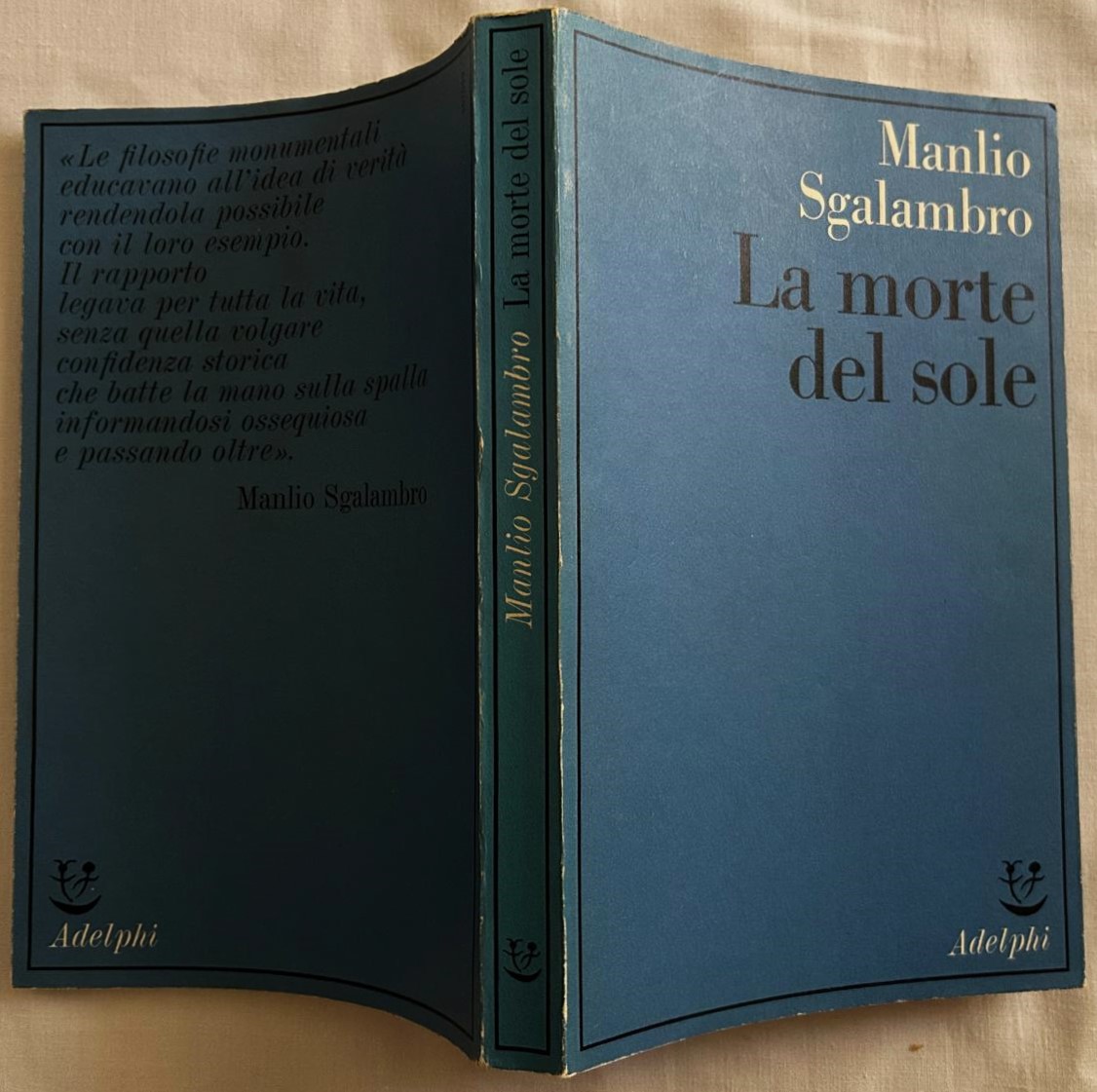 Sgalambro Manlio LA MORTE DEL SOLE. - Copertina