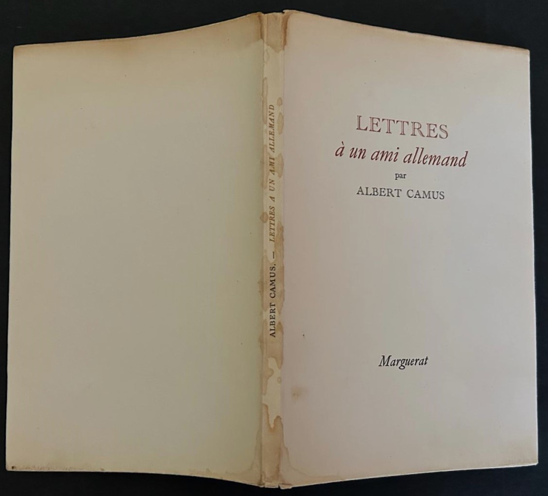 Camus Albert LETTRES A' UN AMI ALLEMAND. - Copertina