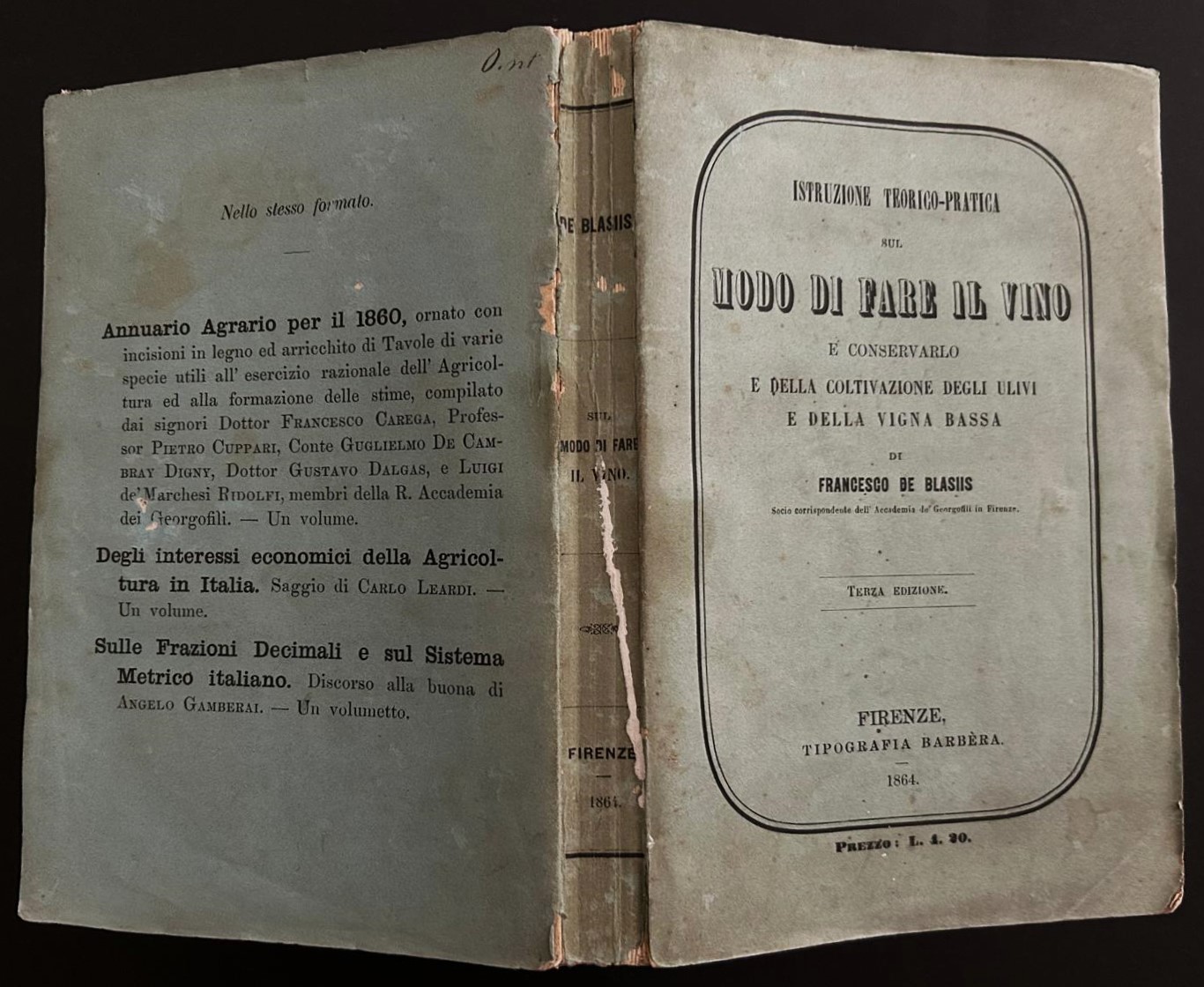 De Blasiis Francesco ISTRUZIONE TEORICO PRATICA ... - Copertina