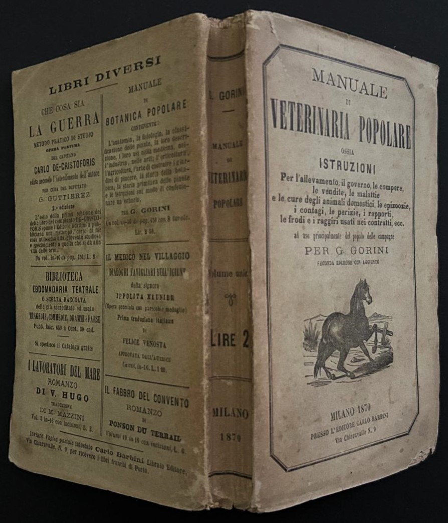 Gorini G. MANUALE DI VETERINARIA POPOLARE. - Copertina