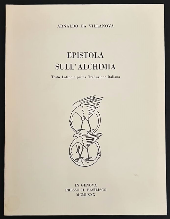 Arnaldo da Villanova EPISTOLA SULL'ALCHIMIA. - Copertina