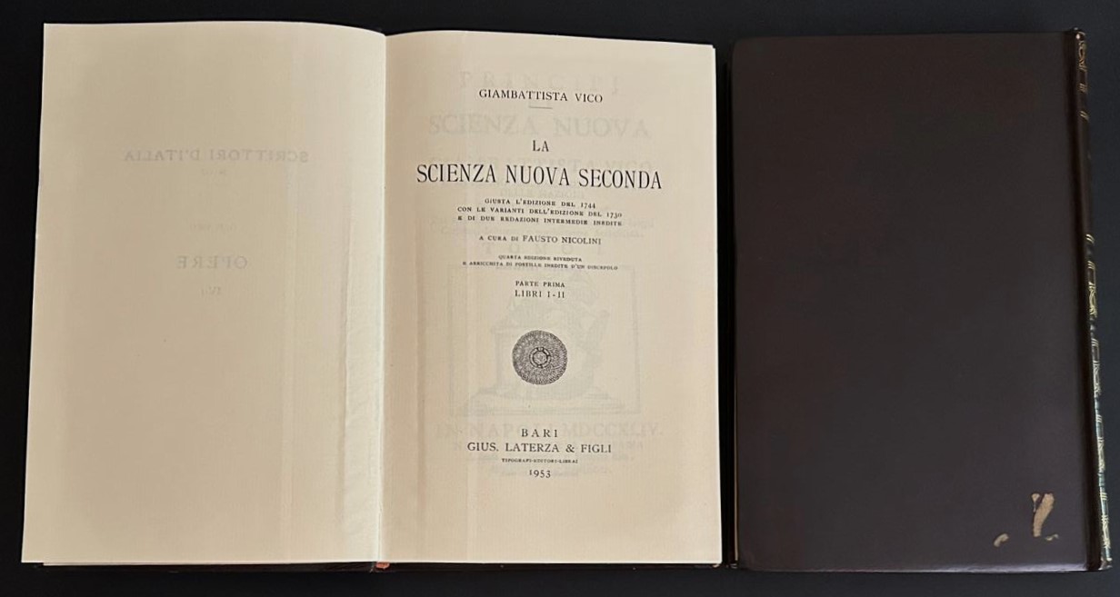 Vico Giambattista LA SCIENZA NUOVA SECONDA. - Copertina
