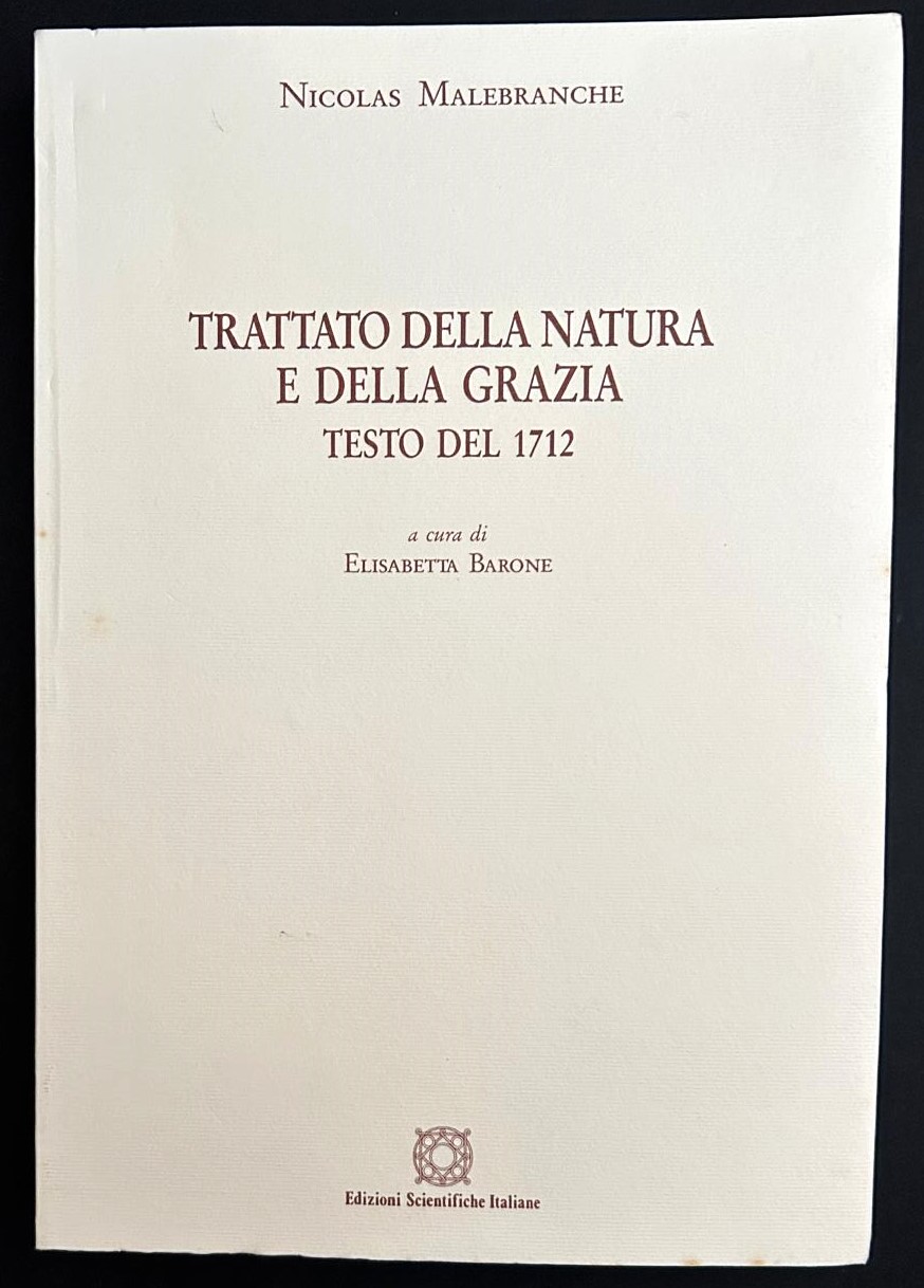 Malebranche Nicolas TRATTATO DELLA NATURA E DELLA ... - Copertina