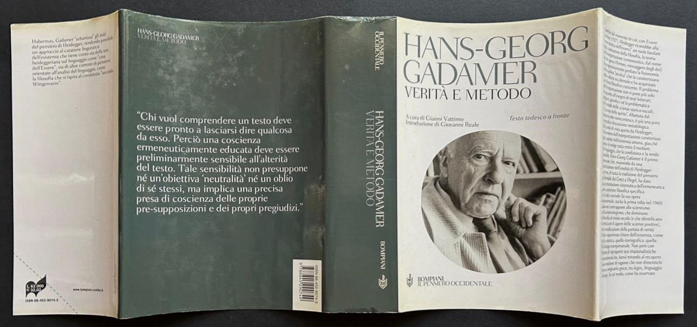 Gadamer H.G. VERITA' E METODO. - Copertina